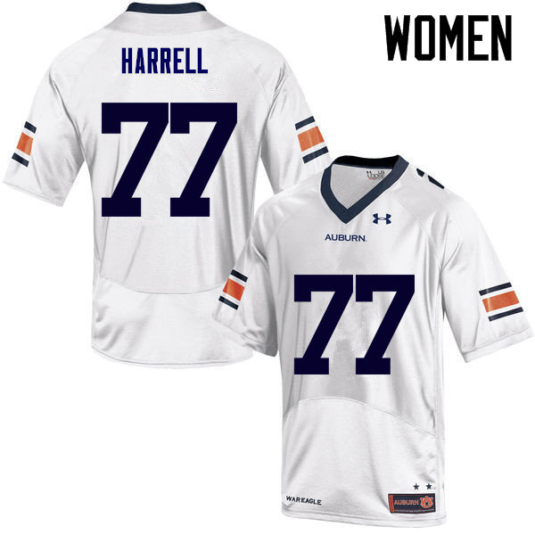 Women Auburn Tigers #77 Marquel Harrell College Football Jerseys Sale-White